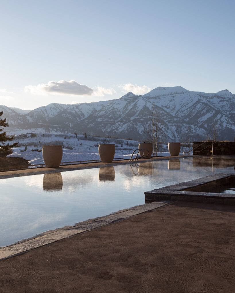 Amangani Jackson Hole winter elopement view of Tetons 